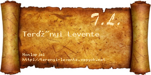 Terényi Levente névjegykártya